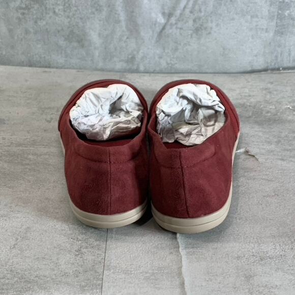 EASY SPIRIT Women's Wide Width Dark Red Leather Bounce Slip-On Flats SZ 8W - Picture 4 of 7